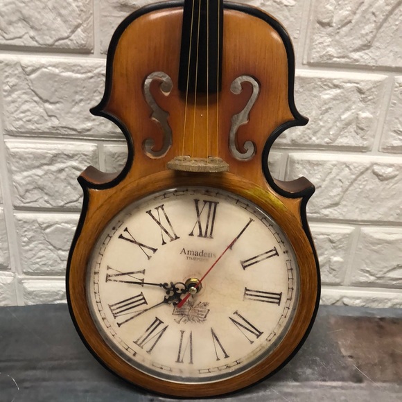 Amadeus Violin Pendulum Wall Clock collectible *missing pendulum RARE - Picture 1 of 8